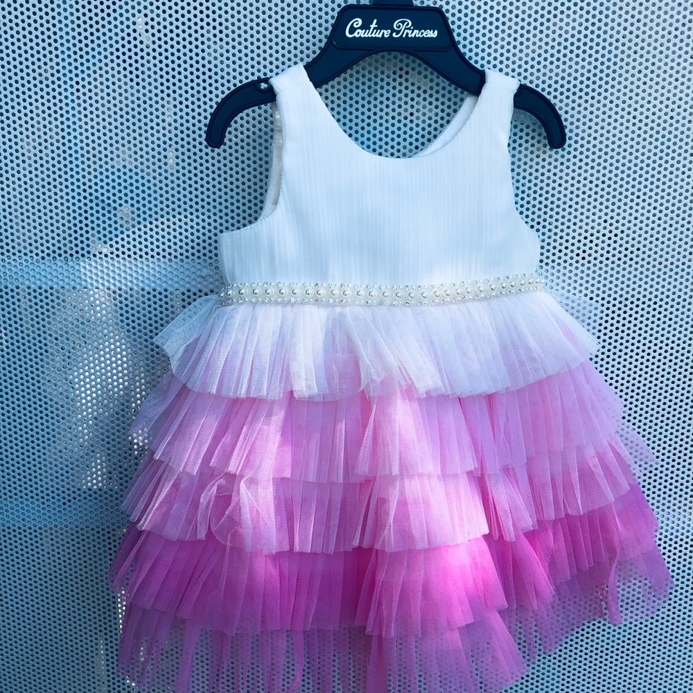 COUTURE PRINCESS Pink Ombre Tulle Tiered Girls Costume Dress - Brand New w/Tags!